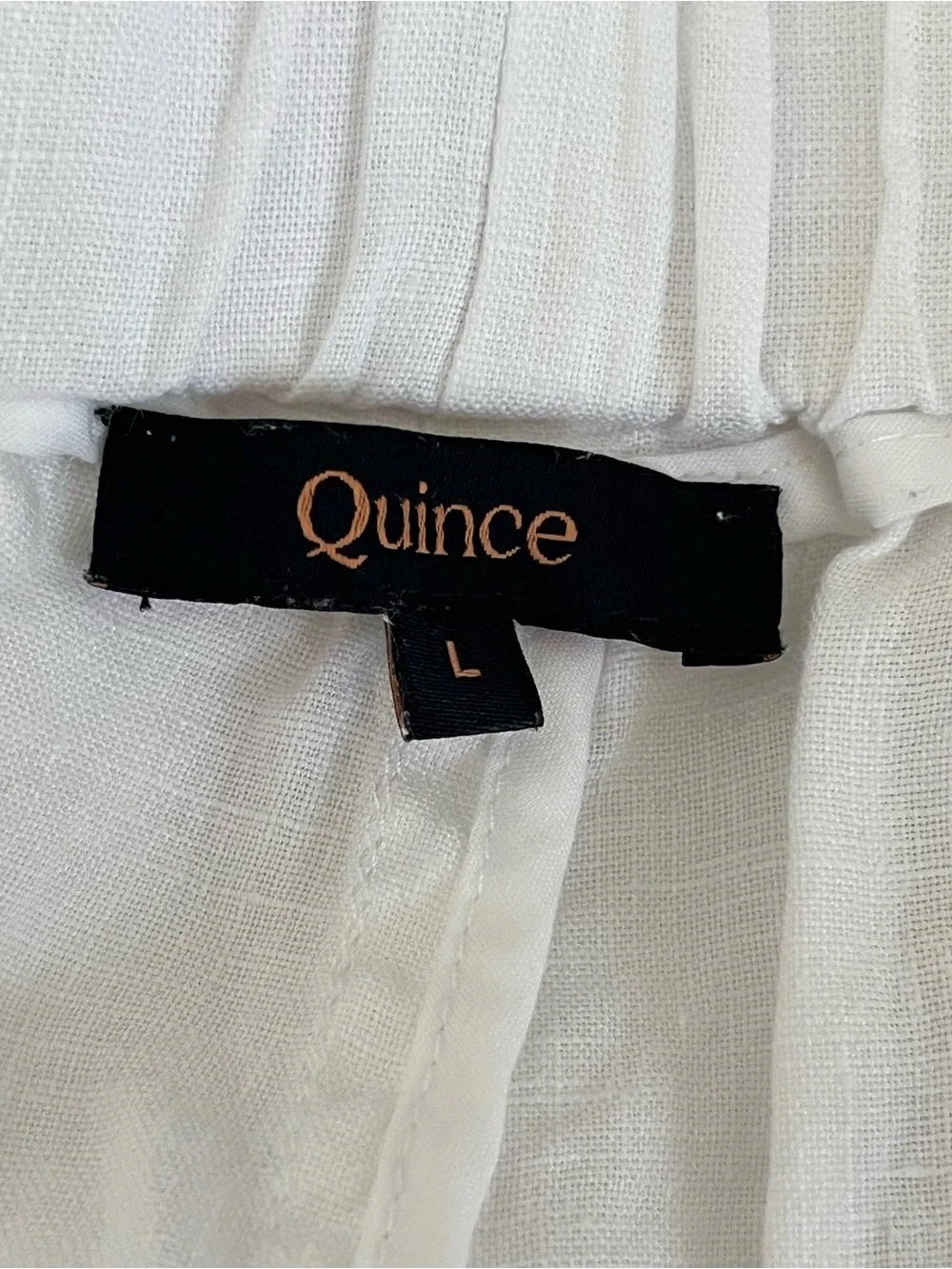 Quince Women’s 100% European Linen Pants, White, Large, Coastal Lightweight Chic